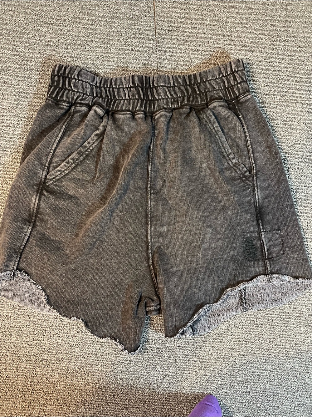 Free People Movement Shorts Black Mineral Wash; NWOT; Small